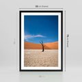 Plakat w ramie 50x70 - Słońce i Suche Drzewo - pustynia, suche - rama czarna