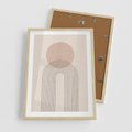 Plakat w ramie 50x70 - Konturem Zdefiniowane - boho plakat, minimalizm - rama drewno