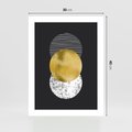 Plakat bez ramy 30x40 - Geometryczna Perfekcja: Złote Koło - geometryczna grafika, złote koło
