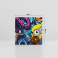 Obraz na płótnie 60x60 - Świat minionków w graffiti - minionek, graffiti