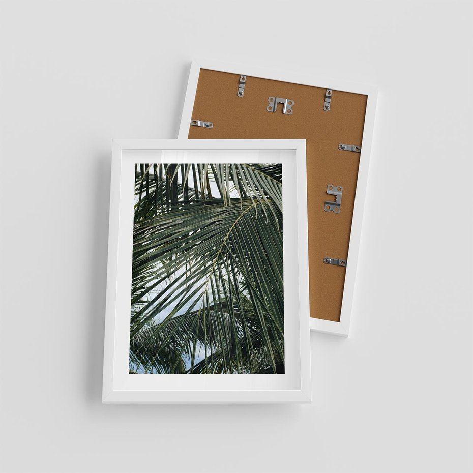 Plakat w ramie 30x40 - Wakacyjna Magia - palmy, tropiki - rama biała