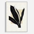 Obraz w ramie 50x70 - Harmonia liści - minimalistyczny obraz, szkic - rama biała