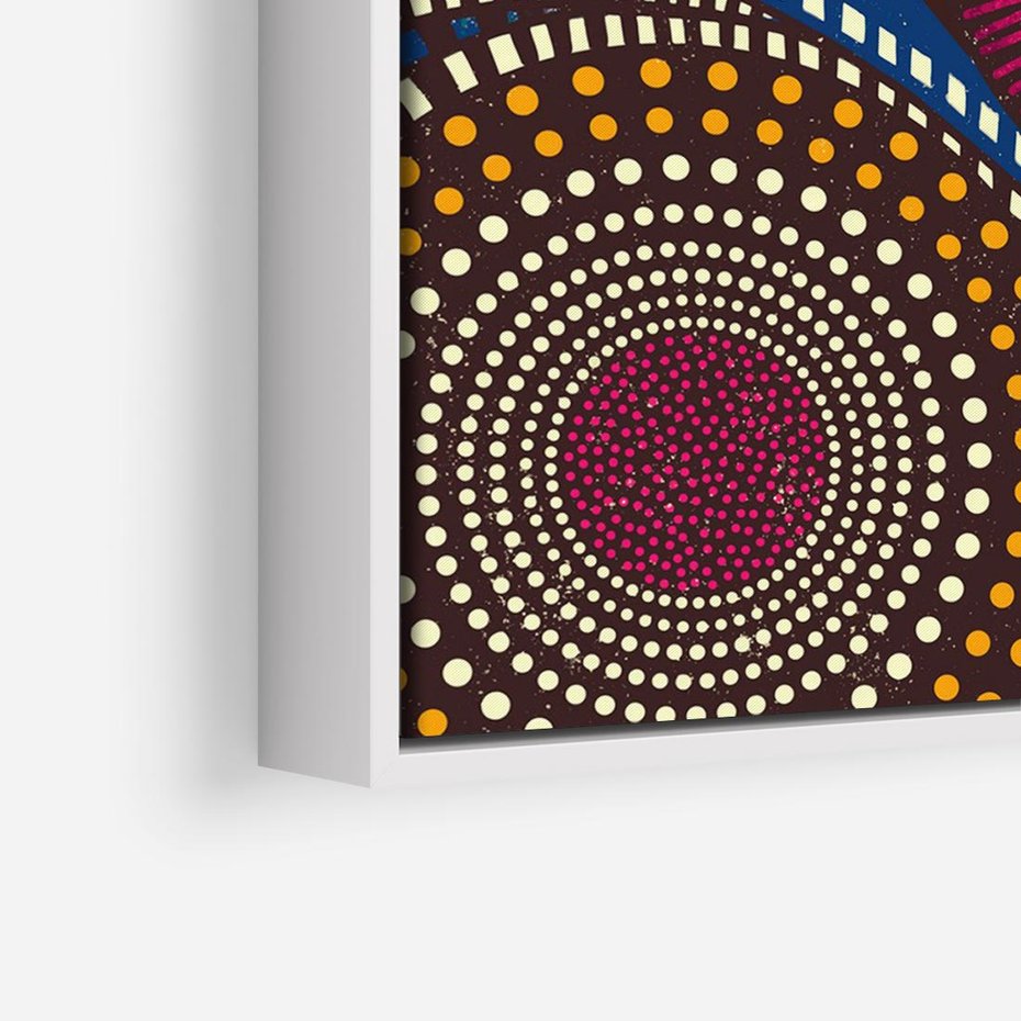 Obraz w ramie 120x80 - Energia Wzorców - enticzne wzory, kształty - rama biała