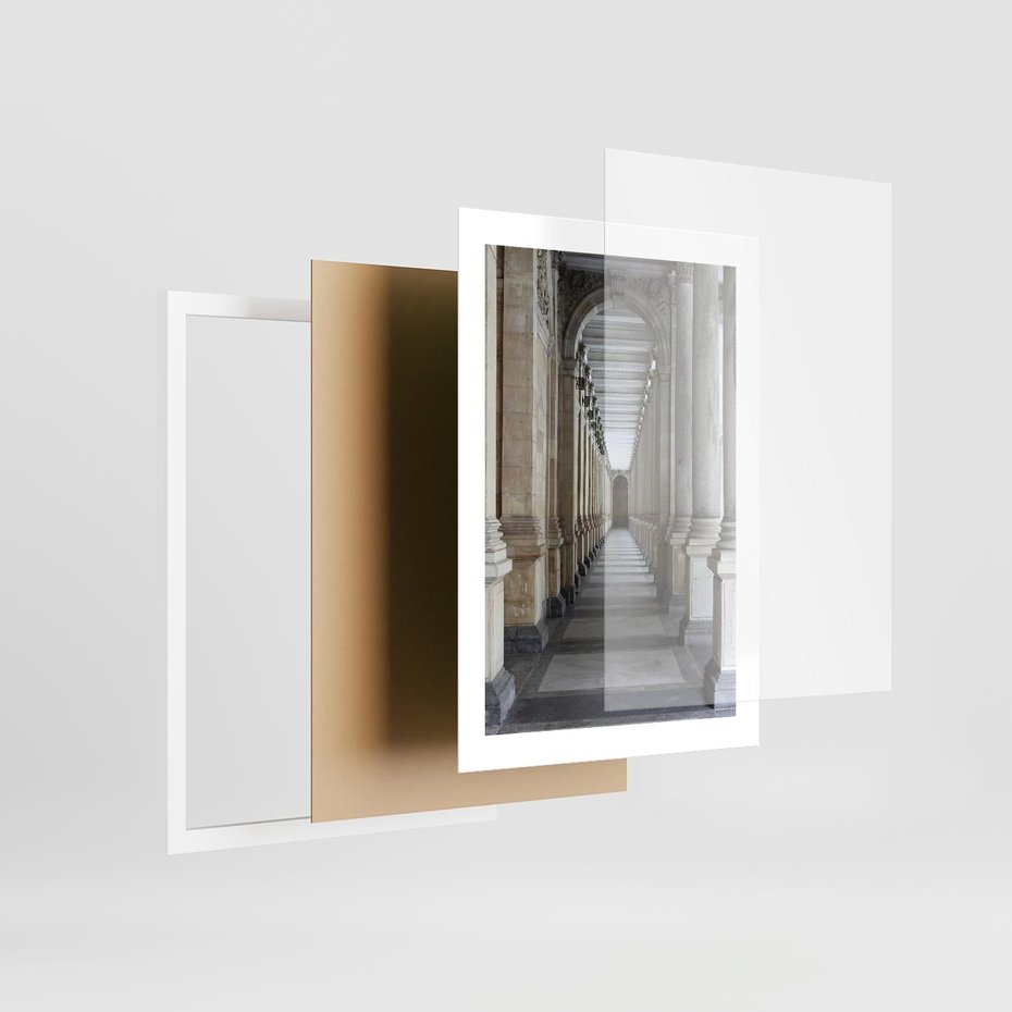 Plakat w ramie 30x40 - Uroki Kolumn - kolumny, architektura - rama biała