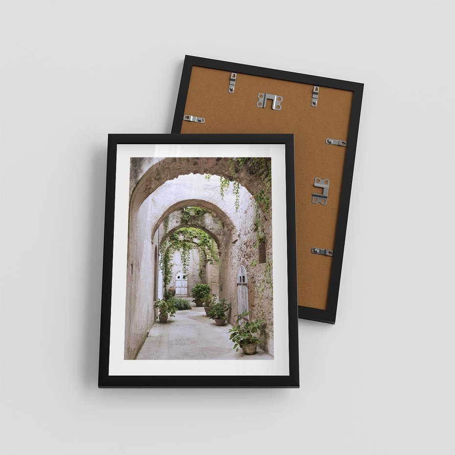 Plakat w ramie 30x40 - Urokliwa Zaułek - klimatyczna, uliczka - rama czarna