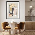 Plakat bez ramy 21x30 - Abstrakcyjne Mrugnięcie - abstrakcja w stylu picasso, beżowe tło