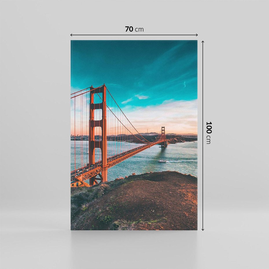 Obraz na płótnie 70x100 - Złoty Gate: majestatyczny most Ameryki - Golden Gate, most