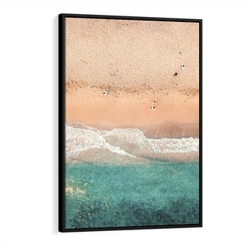 Obraz w ramie 50x70 - Oczy turkusu - fotografia, plaża - rama czarna