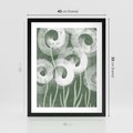Plakat w ramie 40x50 - Spokojne Plamy Natury - zielony plakat, roślinne motywy - rama czarna