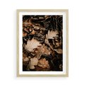 Plakat w ramie 50x70 - Jesienna Melodia: Liście i Szyszki - suche liście, szyszki - rama drewno