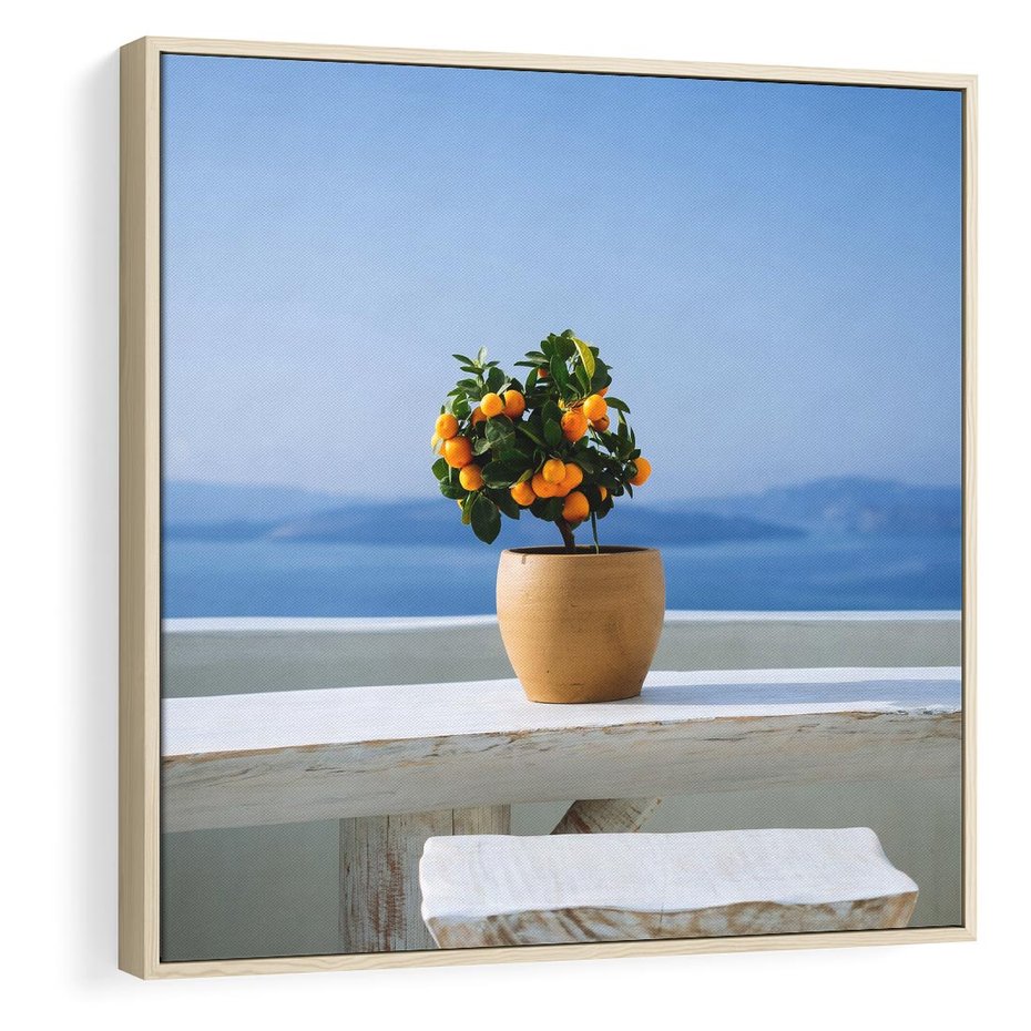 Obraz w ramie 50x50 - Uroki Santorini - Santorini, Grecja - rama drewno