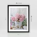 Plakat w ramie 40x50 - Miłość w powietrzu - kwiaty, romantyczne - rama czarna