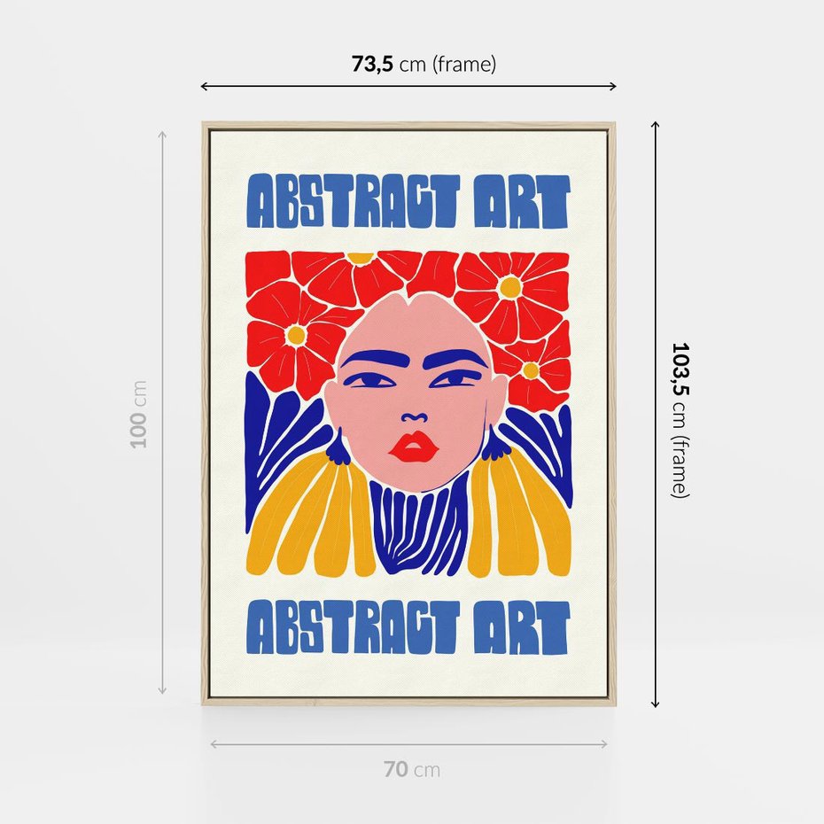 Obraz w ramie 70x100 - Przenikające Refleksje - sztuka abstrakcyjna, nowoczesny plakat - rama drewno