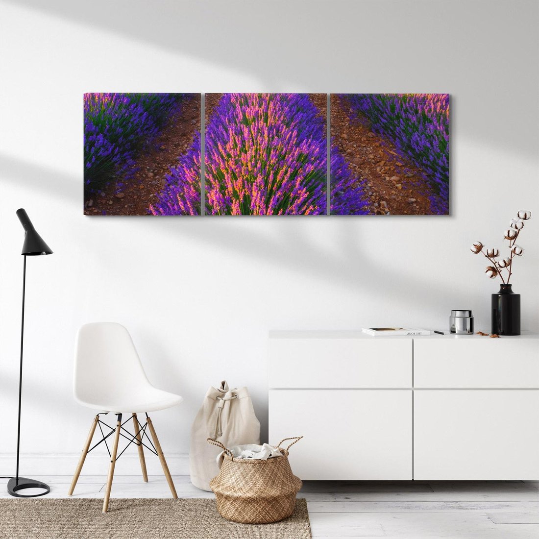Obraz na płótnie 150x50 - Fioletowa Magia - pole, lawendy