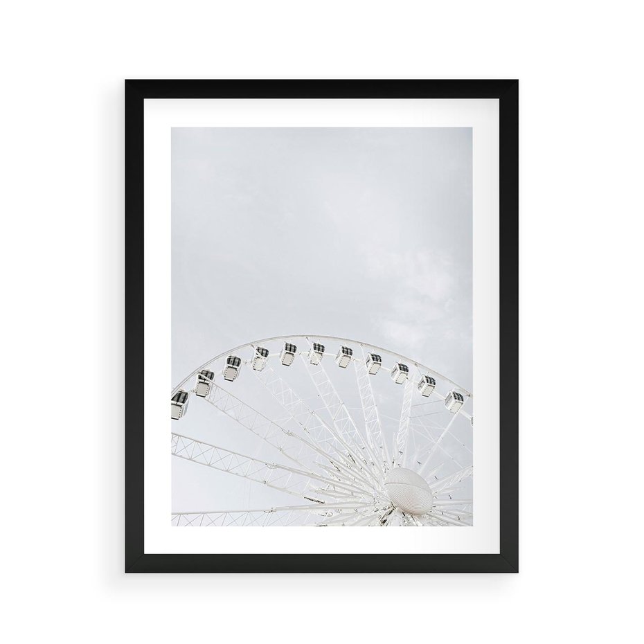 Plakat w ramie 40x50 - Karuzela Młyńska: Nostalgiczne Koło - młyńskie koło, karuzela - rama czarna