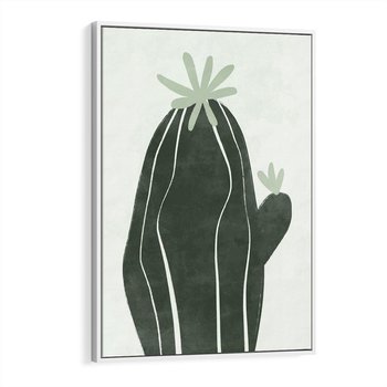 Obraz w ramie 50x70 - Zieleń Inspirującego Życia - zielony plakat, minimalizm - rama biała