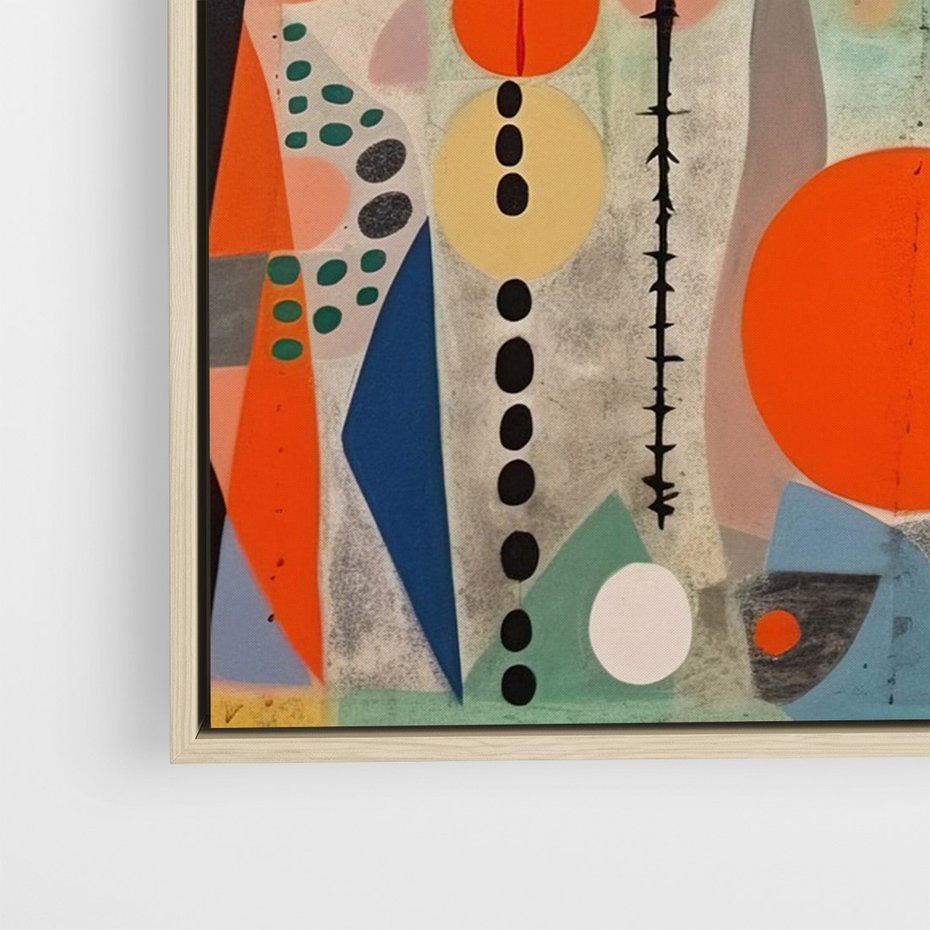 Obraz w ramie 50x70 - Wewnętrzne Zagadki Kształtów - abstrakcyjny obraz, sztuka abstrakcji - rama drewno