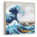 Obraz w ramie 50x50 - Wzburzone Morze - wielka fala w kaganawie, Hokusai - rama drewno
