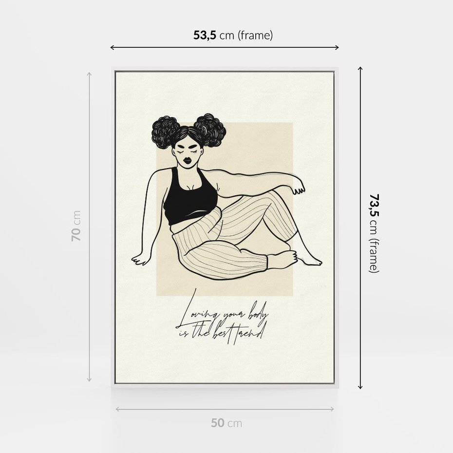 Obraz w ramie 50x70 - Kobieca Moc - nowoczesna sztuka kobieca, plakat - rama biała