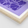 Plakat w ramie 30x40 - Migocące Boho Wibracje - kwiaty, energetyczne fioletowe tło - rama drewno