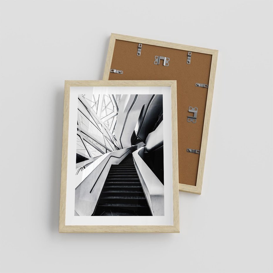 Plakat w ramie 30x40 - Współczesne Kształty - architektura, nowoczesne formy - rama drewno
