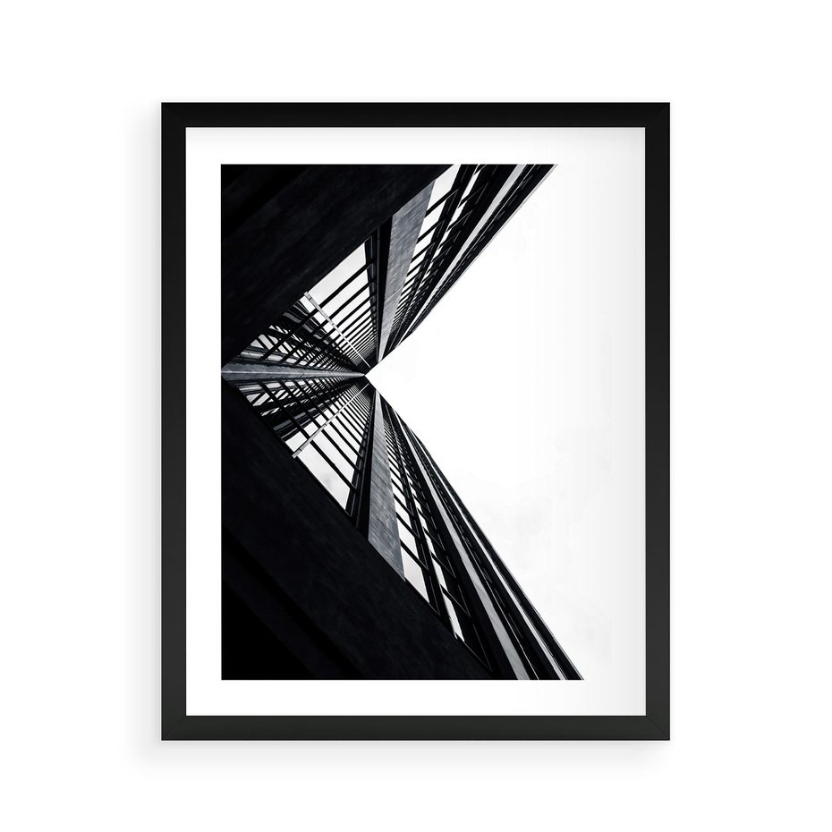 Plakat w ramie 40x50 - Nowoczesność w Linii - architektura, proste linie - rama czarna