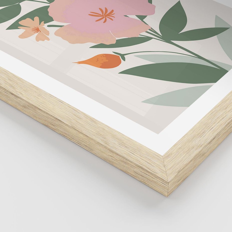 Plakat w ramie 30x40 - Kwiatowe Nastroje - kwiat, sztuka nowoczesna - rama drewno