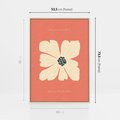 Obraz w ramie 50x70 - Malowane Kolorowe Echa - minimalistyczna grafika, biały kwiat na różowym tle - rama drewno
