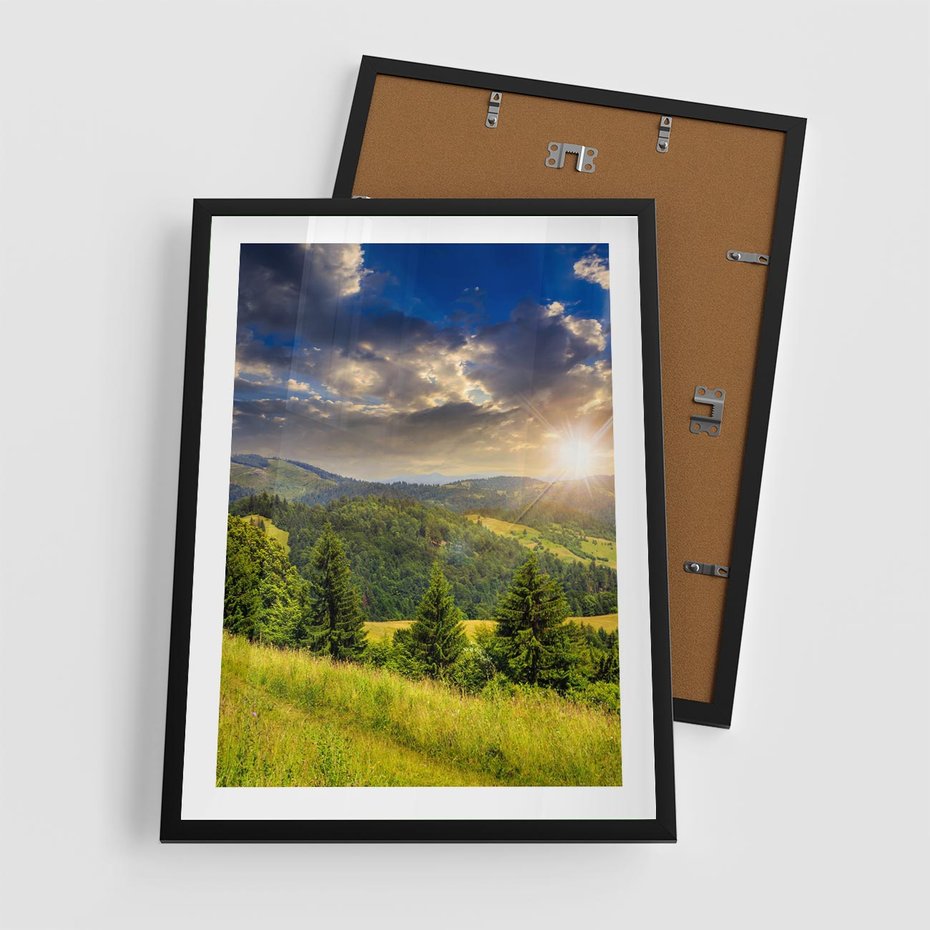 Plakat w ramie 50x70 - Pejzaż w perspektywie - pejzaż, perspektywa - rama czarna