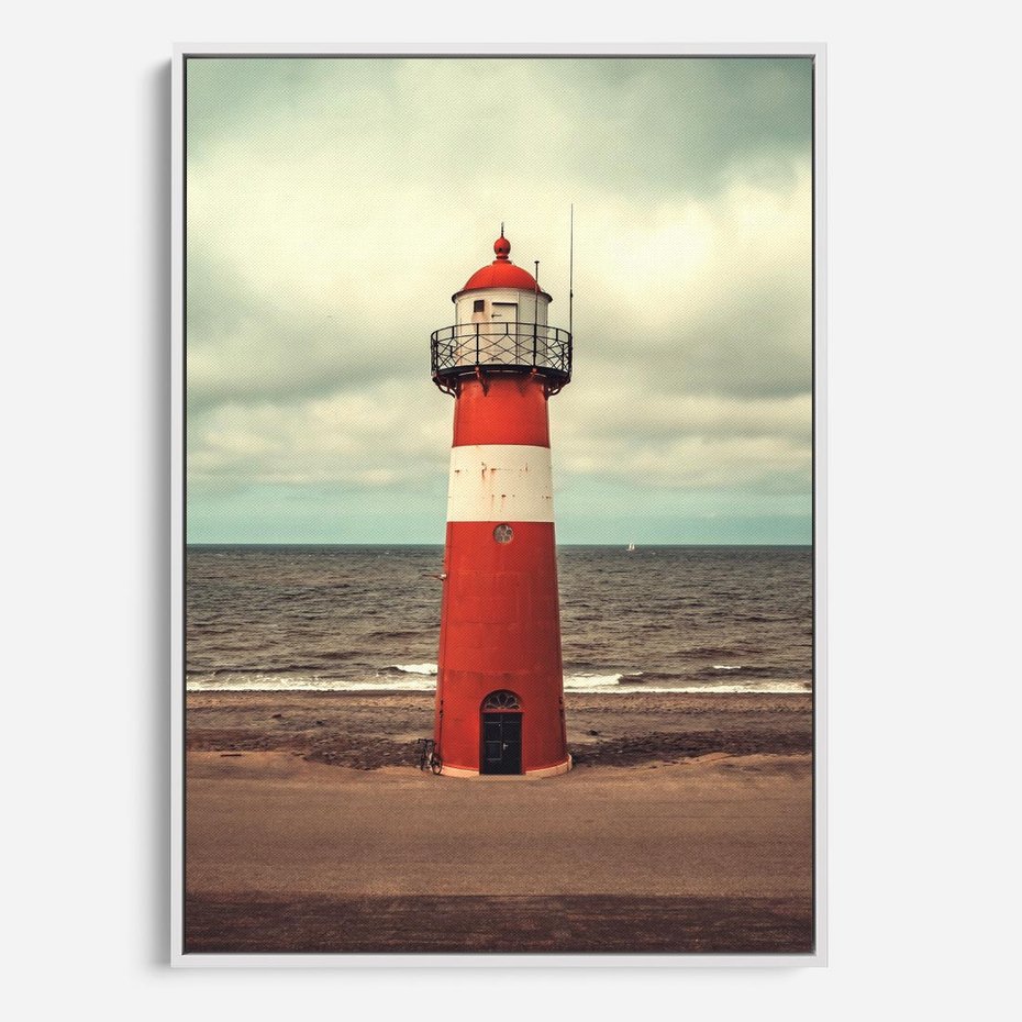 Obraz w ramie 80x120 - Retro Urok Morza - fotografia w stylu retro, vintage - rama biała