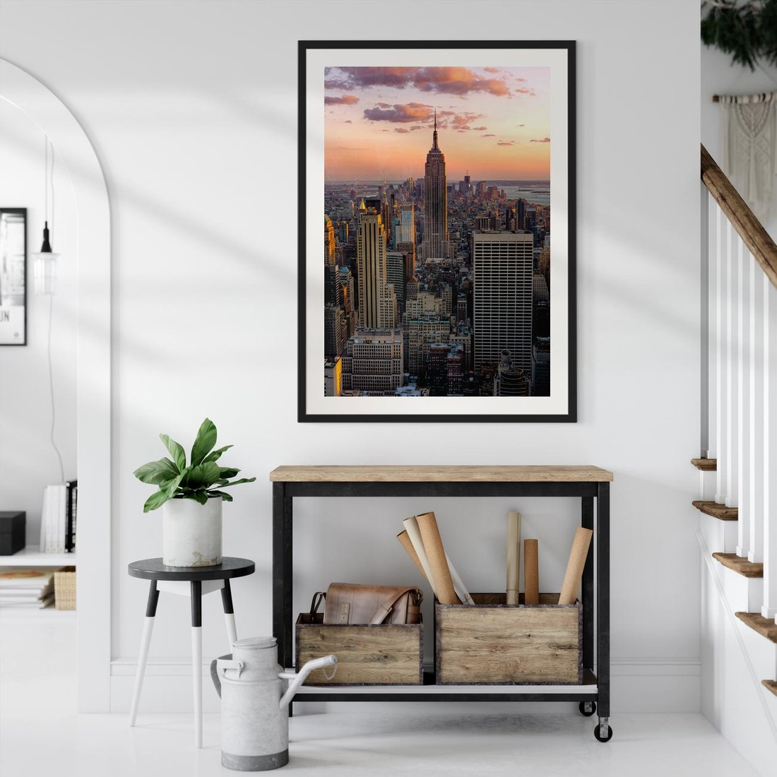 Plakat w ramie 30x40 - Nowojorskie Wieżowce - Nowy York, wieżowce - rama czarna