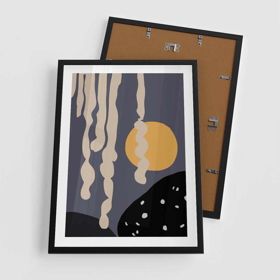 Plakat w ramie 50x70 - Intrygujący Mrok - ciemny, mroczny plakat - rama czarna