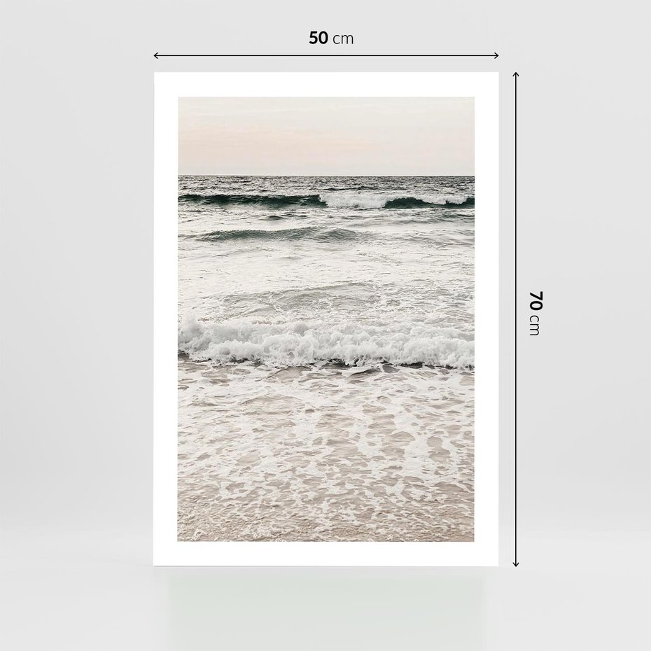 Plakat bez ramy 50x70 - Szarość Morza - morze, fale