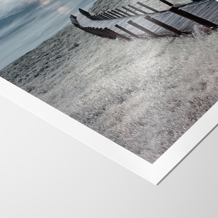 Plakat bez ramy 40x50 - Burzowy pomost na plaży - plaża, pomost