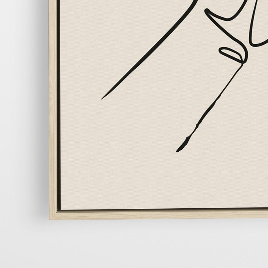 Obraz w ramie 50x70 - Szkic Kwiatu - kwiat w dłoni, szkic - rama drewno