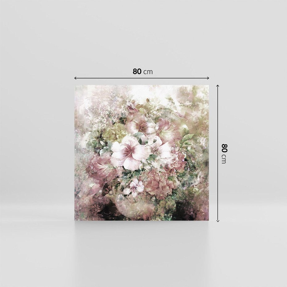 Obraz na płótnie 80x80 - Piękno natury na płótnie - kwiaty, olejne