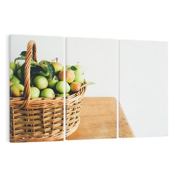 Obraz na płótnie 120x80 - Koszyk Jabłek - Świeżo Zbierane - koszyk, jabłka