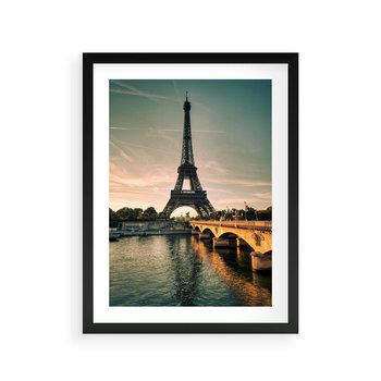 Plakat w ramie 40x50 - Paryski Szczyt - Paryż, wieża - rama czarna