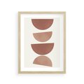 Plakat w ramie 30x40 - Abstrakcyjne Widzenia - abstrakcyjne geometryczne kształty, odcienie brązu i beżu - rama drewno