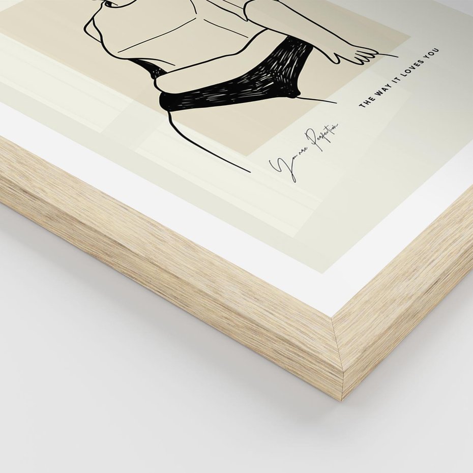 Plakat w ramie 30x40 - Elegancja Kobiecej Formy - nowoczesna sztuka kobieca, plakat - rama drewno