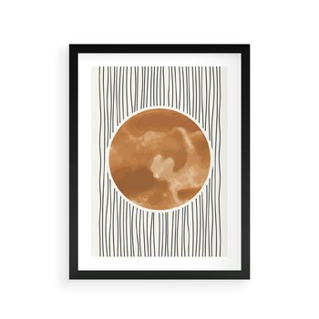 Plakat w ramie 50x70 - Eteryczne Krągłe Echa - boho obraz, geometria - rama czarna