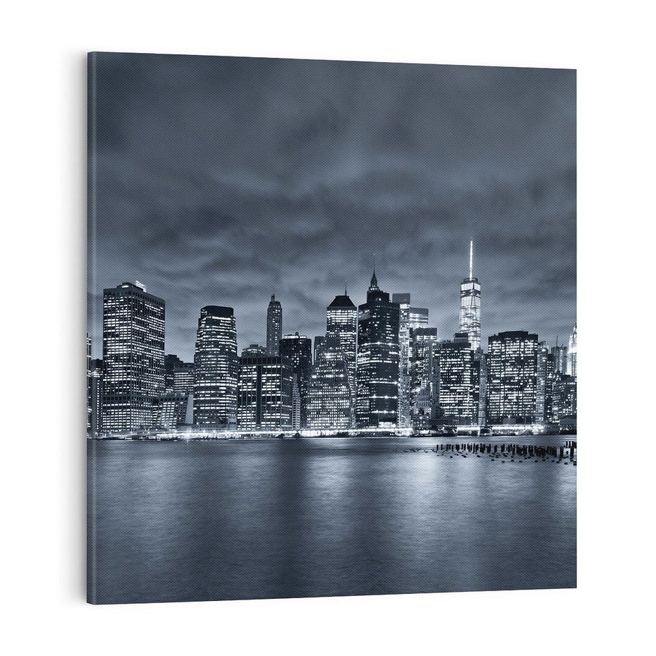 Obraz na płótnie 50x50 - Miejskie Migawki - noc, NY
