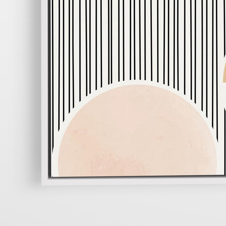 Obraz w ramie 80x80 - Przenikające Kształty - abstrkacyjna nowoczesna sztuka, koła okręgi - rama biała