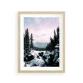 Plakat w ramie 30x40 - Zimowe Góry - zimowy krajobraz, góry - rama drewno
