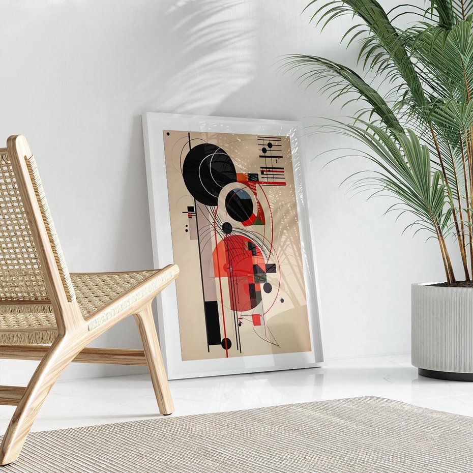 Plakat bez ramy 21x30 - Rozbijające Granice Dźwięku - modernistyczny obraz, styl bauhaus