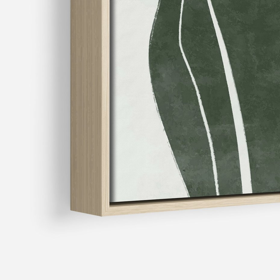 Obraz w ramie 80x120 - Zieleń Inspirującego Życia - zielony plakat, minimalizm - rama drewno