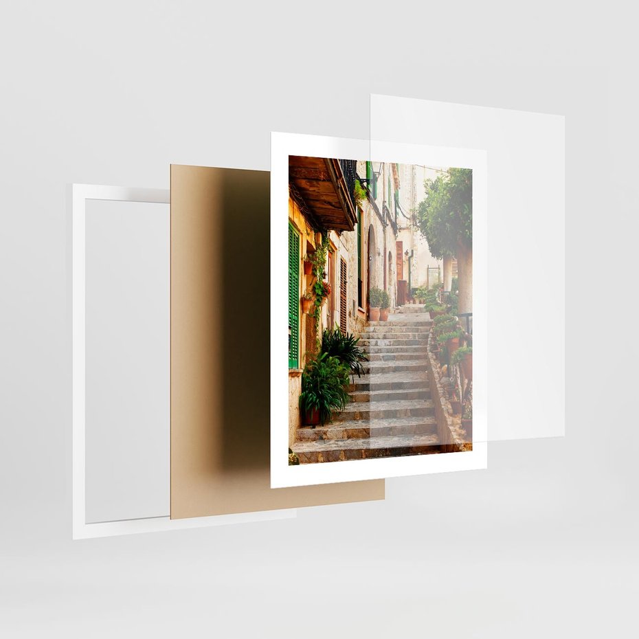 Plakat w ramie 40x50 - Uroczysta perspektywa uliczki - uliczka, perspektywa - rama biała