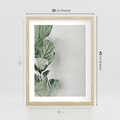 Plakat w ramie 30x40 - Minimalistyczna Harmonia: Zieleń Liści - zieone liście, kompozycja - rama drewno