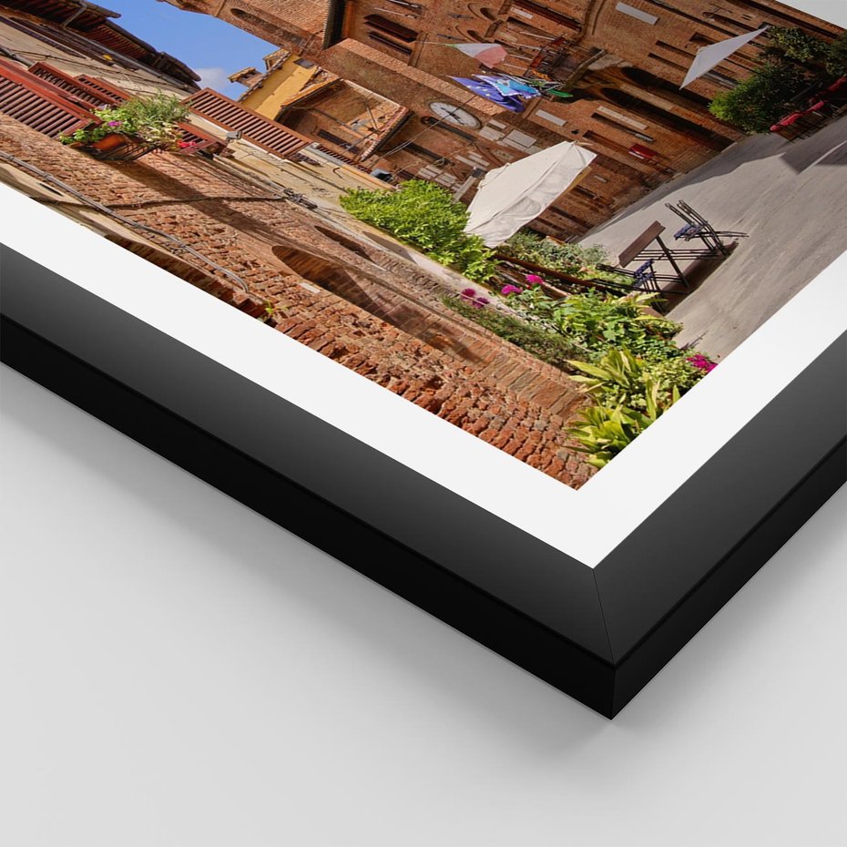 Plakat w ramie 30x40 - Urok włoskich uliczek - włoskie, uliczki - rama czarna