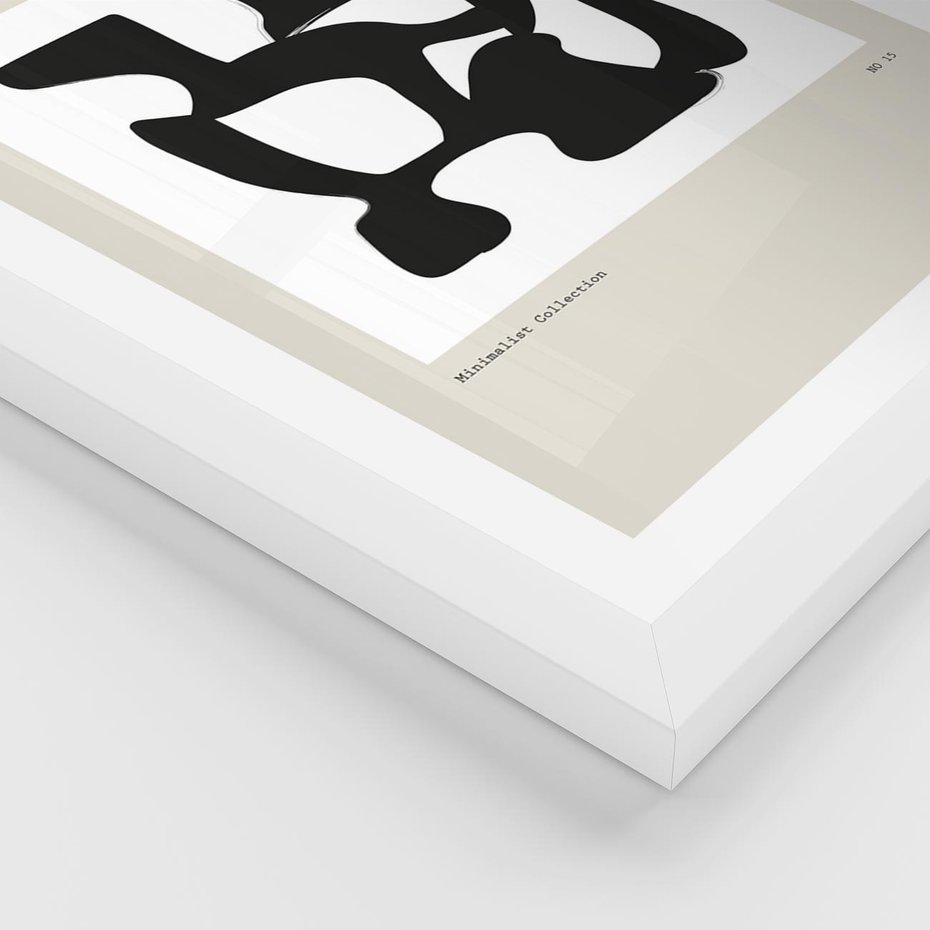 Plakat w ramie 40x50 - Boho Szepty - boho plakat, minimalizm - rama biała